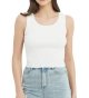 Women's Tank Top Solid Color Basic Sleeveless Crew Neck Ribbed Knit Crop Top